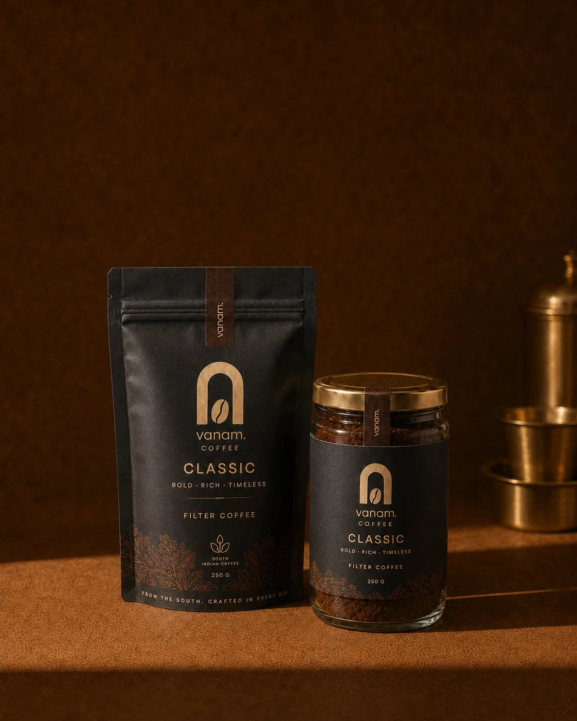 Classic coffee pouch and jar